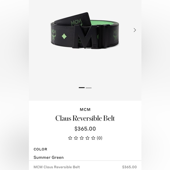 MCM Claus Reversible Belt | Summer Green Size 33 - Picture 5 of 5